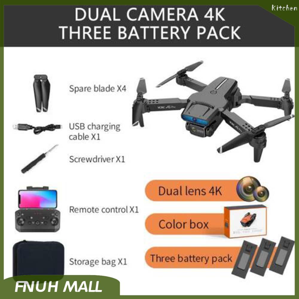 New A6 Pro Drones GPS WIFI FPV 4K HD Camera 3 Battery Foldable Selfie RC Quadcopter