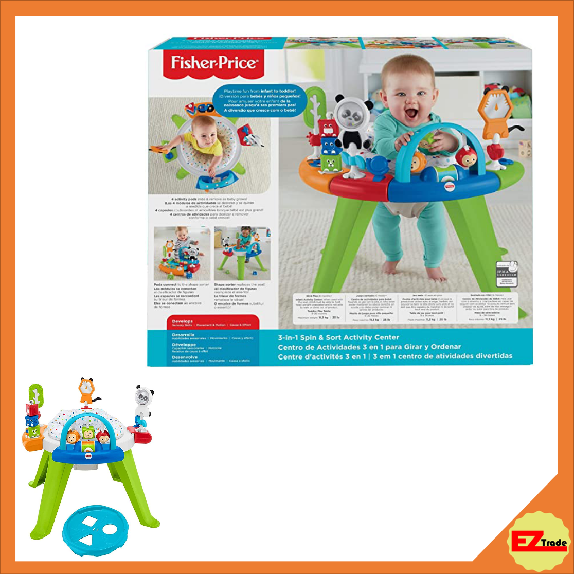 Mattel Fisher-Price 3-in-1 Spin and Sort Activity Center FWY39