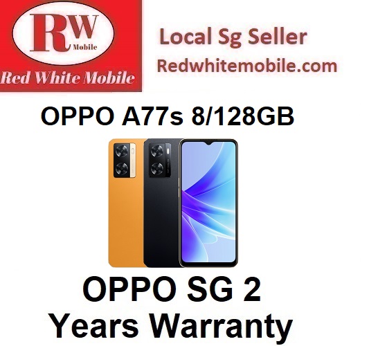 OPPO A77s 8/128GB with Free $20 NTUC Voucher-OPPO SG 2 Years Warranty